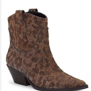 Jessica Simpson Tan Patterned Ankle Booties
